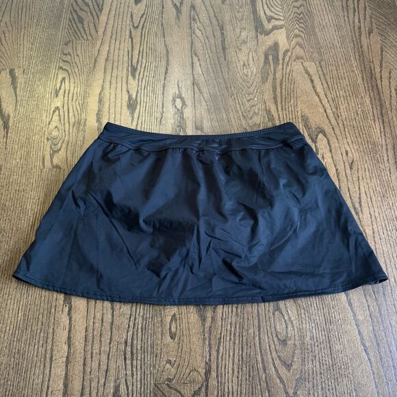 Lands End Womens Solid Black Swim Skirt Attached Brief Suit Bottom Plus Size 16W - Picture 2 of 8